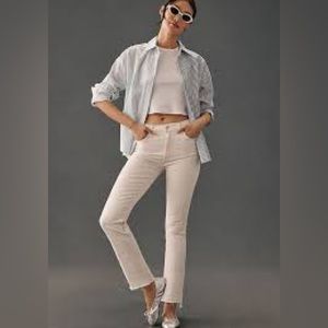 MOTHER: The Insider Crop Step Fray, Cream Puffs. Size 24